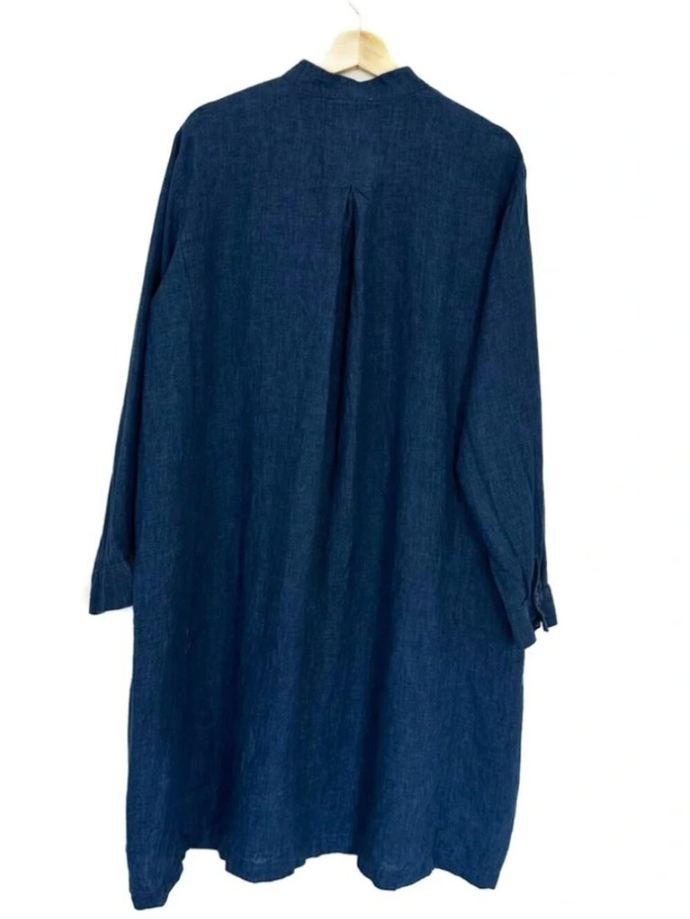 Eileen Fisher 100% Linen Tunic Dress | Indigo Blue | Size XL | Side Pockets - Picture 4 of 6